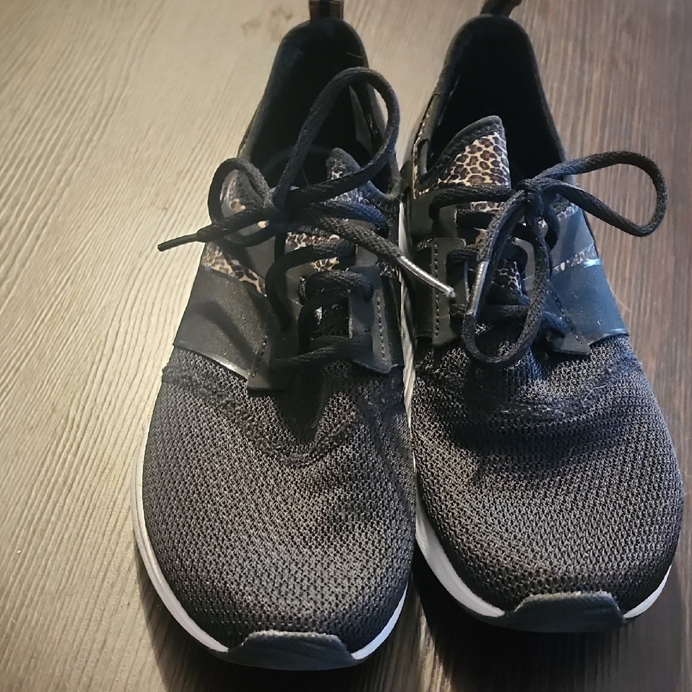 New Balance Black Sneakers with Leopard Accents